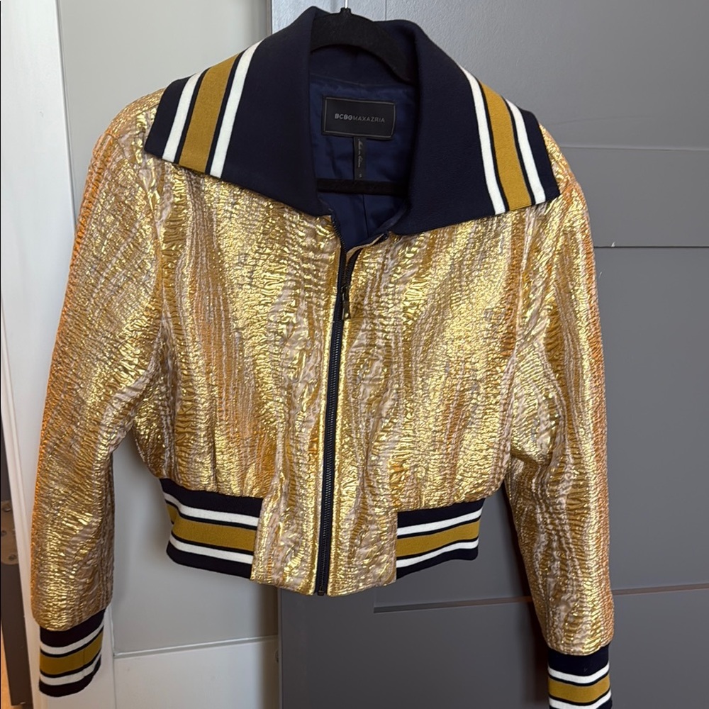 Gold Bomber Jacket by BCBGMAXAZRIA